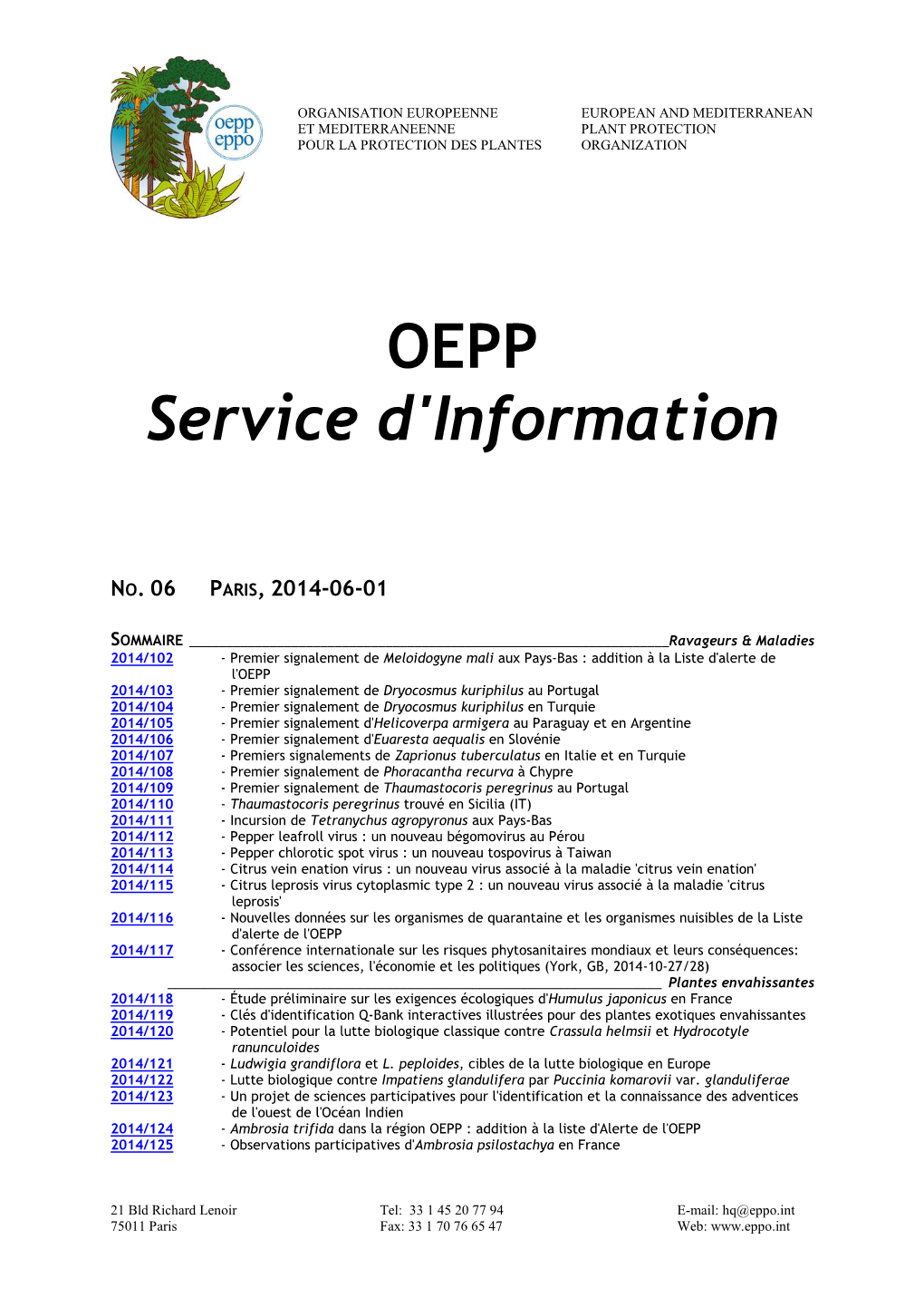 EPPO Reporting Service