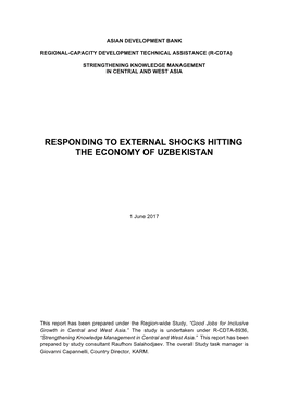 Responding to External Shocks Hitting the Economy of Uzbekistan