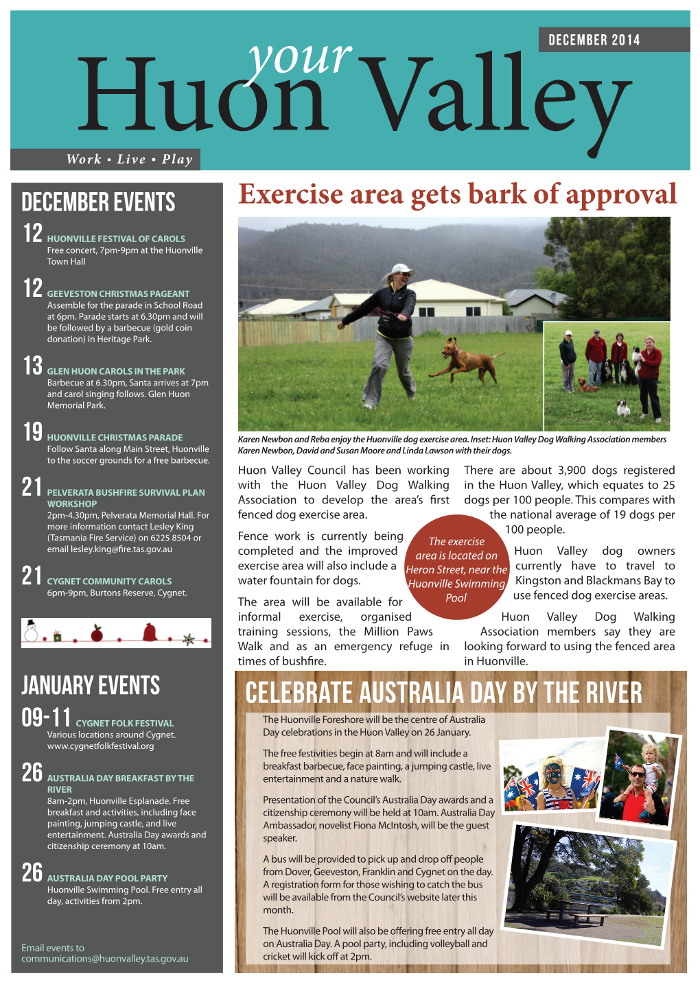 Exercise Area Gets Bark of Approval Celebrate Australia Day by the River