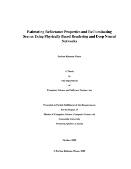 Estimating Reflectance Properties and Reilluminating Scenes Using