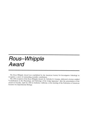 Hous-Whipple Award
