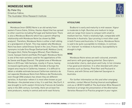 MONDEUSE NOIRE by Peter Dry Emeritus Fellow, the Australian Wine Research Institute