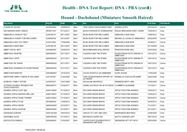 Health - DNA Test Report: DNA - PRA (Cord1)