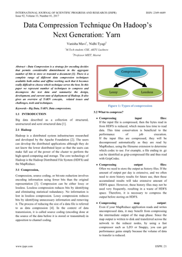 Data Compression Technique on Hadoop's Next Generation