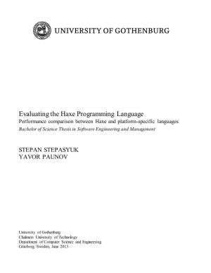 Evaluating the Haxe Programming Language