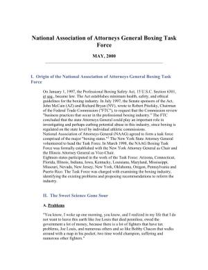 National Association of Attorneys General Boxing Task Force