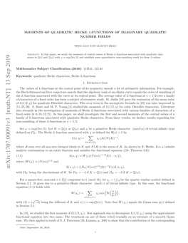 Moments of Quadratic Hecke $ L $-Functions of Imaginary Quadratic