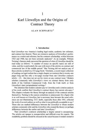 Karl Llewellyn and the Origins of Contract Theory