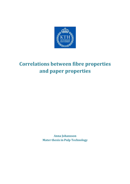Correlations Between Fibre Properties and Paper Properties