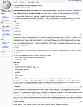 Feline Lower Urinary Tract Disease from Wikipedia, the Free Encyclopedia