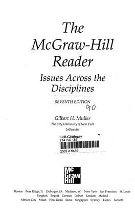 The Mcgraw-Hill Reader Issues Across the Disciplines
