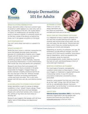 Atopic Dermatitis 101 for Adults