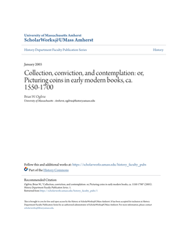 Collection, Conviction, and Contemplation: Or, Picturing Coins in Early Modern Books, Ca