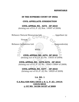 In the Supreme Court of India Civil Appellate Jurisdiction