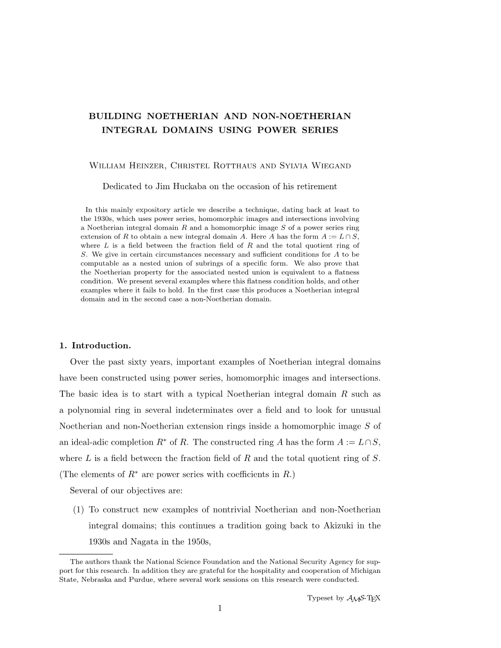 Building Noetherian and Non-Noetherian Integral Domains Using Power Series