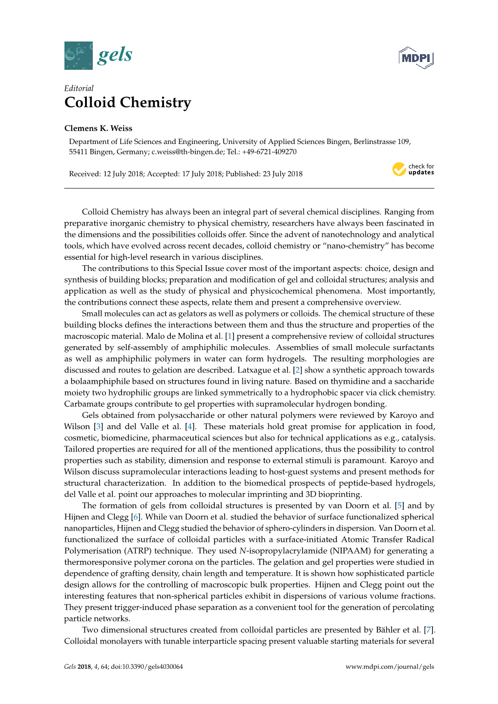 Colloid Chemistry