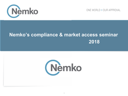 Nemko's Compliance & Market Access Seminar 2018