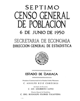Séptimo Censo General De Población 6 De Junio De 1950 Estado De