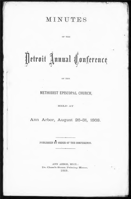 Minutes of The-- Session of the Detroit Annual Conference of the Methodist