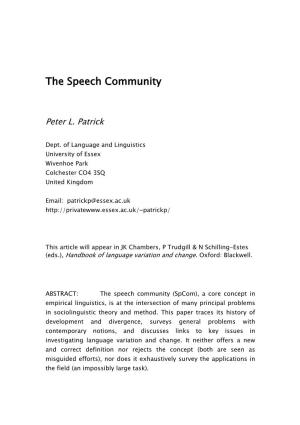 The Speech Community
