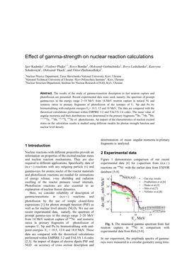 Effect of Gamma-Strength on Nuclear Reaction Calculations