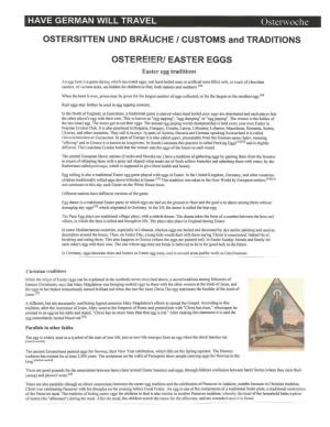 EASTER EGGS Easter Egg Traditions