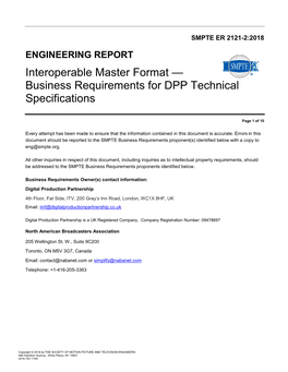 Pilot SMPTE SP Working Document