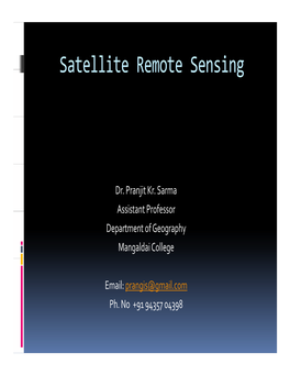 Satellite Remote Sensing