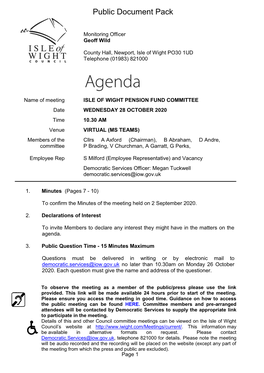 (Public Pack)Agenda Document for Isle of Wight Pension Fund