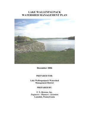 Lake Wallenpaupack Watershed Management Plan
