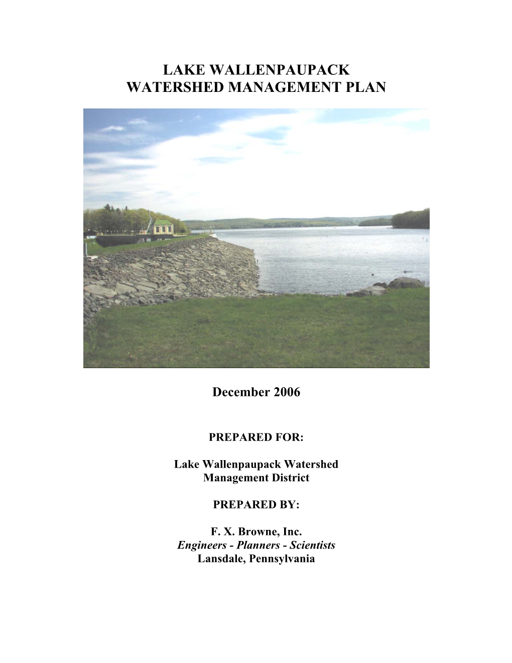 Lake Wallenpaupack Watershed Management Plan DocsLib