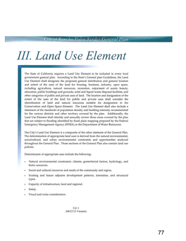 III Land Use Element