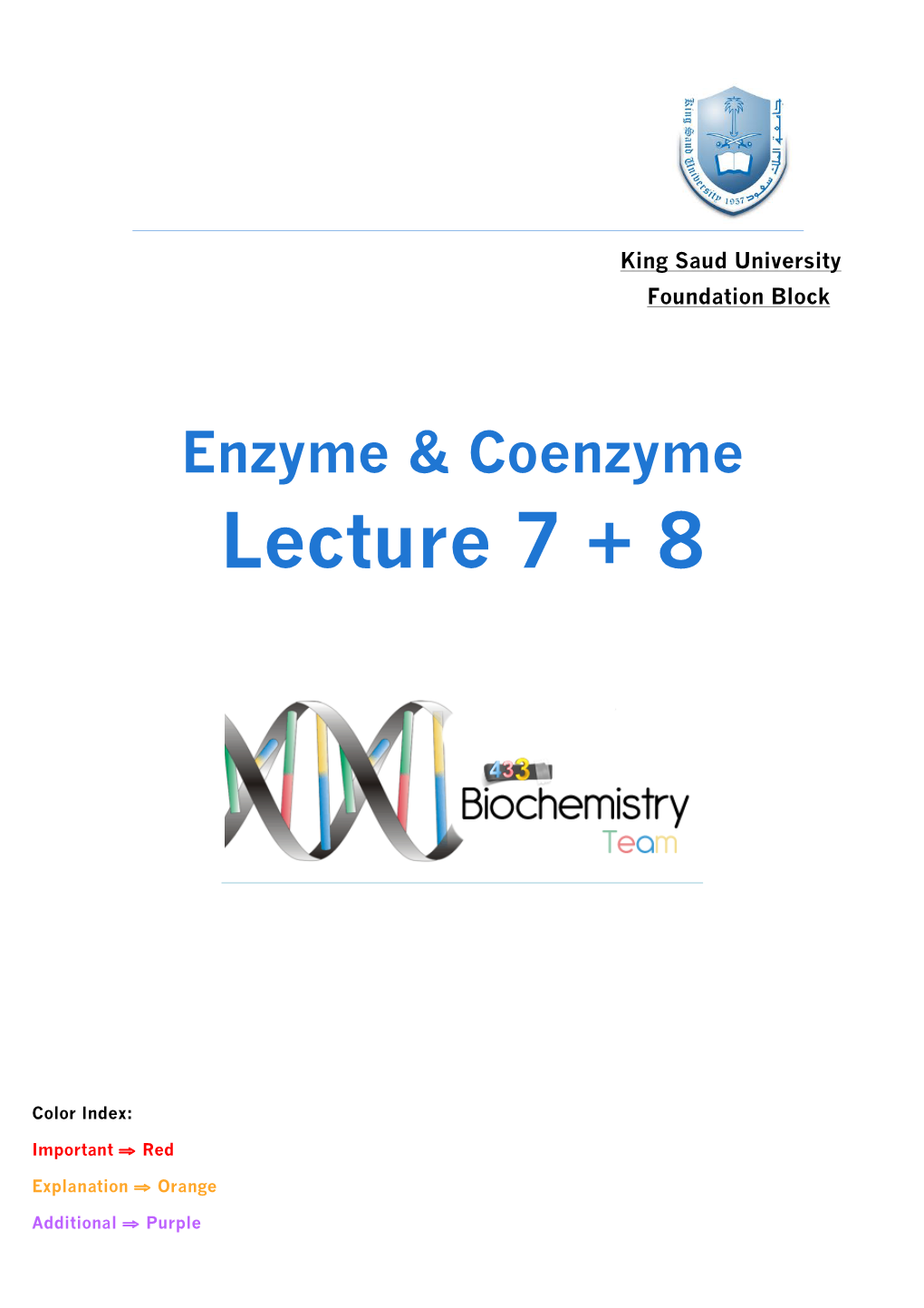 Enzyme & Coenzyme