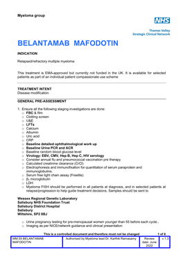 Belantamab Mafodotin