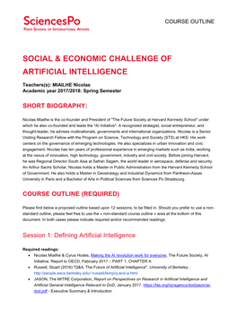 Social and Economic Challenges of Artificial Intelligence