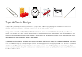 Topic 6 Classic Design