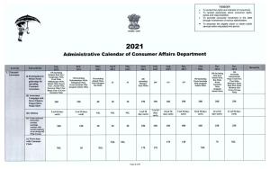 Administrative Calendar of Consumer Affairs Department