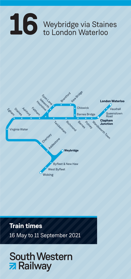 16Weybridge Via Staines to London Waterloo