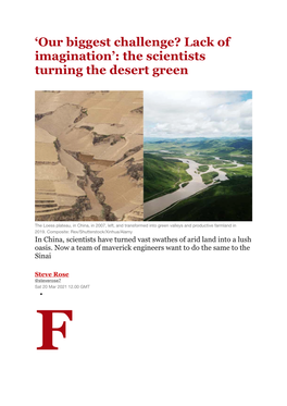 The Scientists Turning the Desert Green
