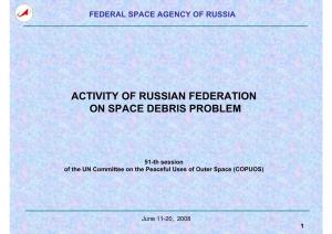 Activity of Russian Federation on Space Debris Problem