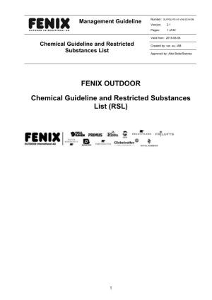 FENIX OUTDOOR Chemical Guideline and Restricted Substances
