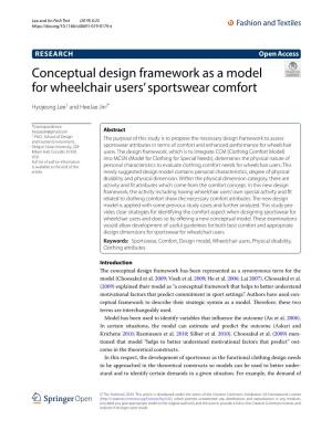 Conceptual Design Framework As a Model for Wheelchair Users’ Sportswear Comfort
