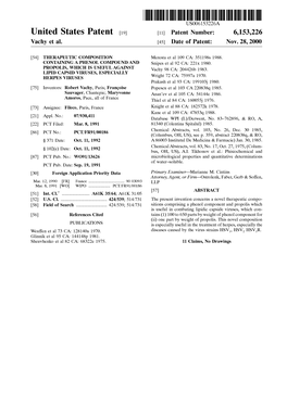 United States Patent (19) 11 Patent Number: 6,153,226 Vachy Et Al