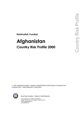 Afghanistan Country Risk Profile