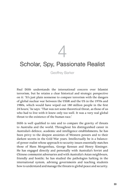 Scholar, Spy, Passionate Realist Geoffrey Barker