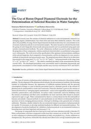 The Use of Boron-Doped Diamond Electrode for the Determination of Selected Biocides in Water Samples