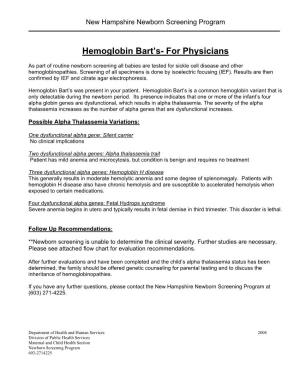 Hemoglobin Bart's- for Physicians
