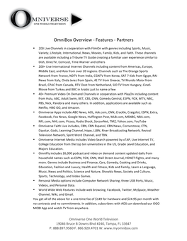 Omnibox Overview - Features - Partners