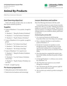 Animal By-Products