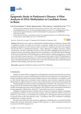A Pilot Analysis of DNA Methylation in Candidate Genes in Brain
